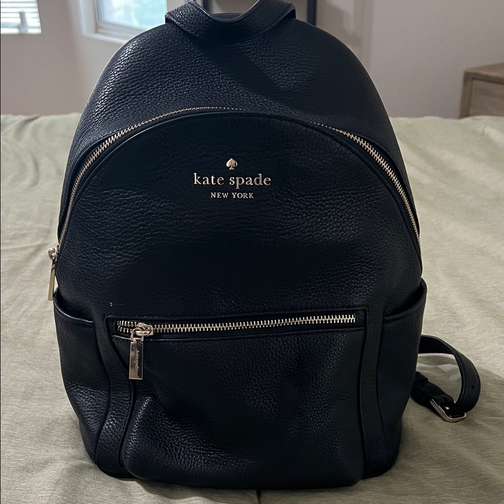 Kate Spade Black Pebbled Leather Backpack